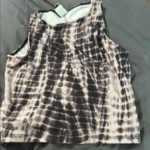 Kortni Jeane Black and White Crop Tank Top Swim